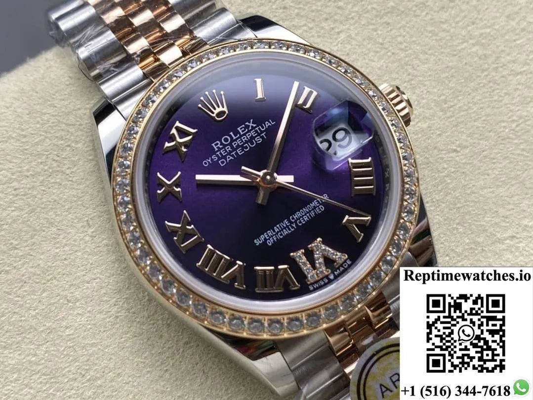 Rolex Datejust M278381Rbr-0020 Ar Factory Purple Dial-Rep Time Watches