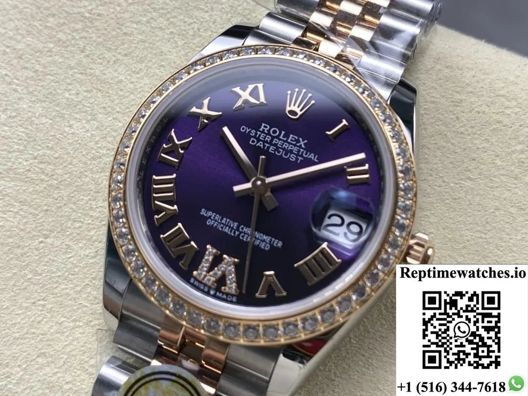 Rolex Datejust M278381Rbr-0020 Ar Factory Purple Dial-Rep Time Watches