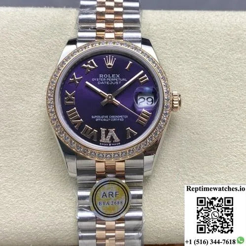 Rolex Datejust M278381Rbr-0020 Ar Factory Purple Dial-Rep Time Watches
