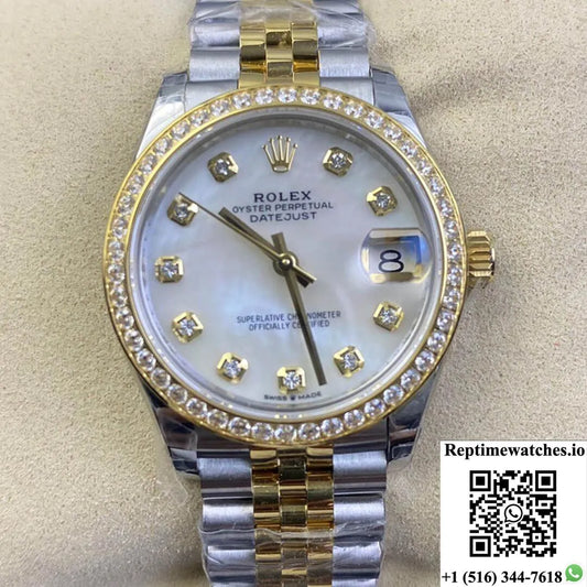 Rolex Datejust M278383Rbr-0028 31Mm Ew Factory Diamond Bezel-Rep Time Watches