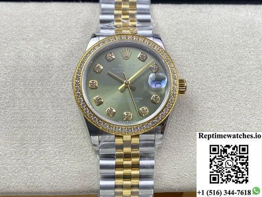 Rolex Datejust M278383Rbr-0030 31Mm Ew Factory Green Dial-Rep Time Watches