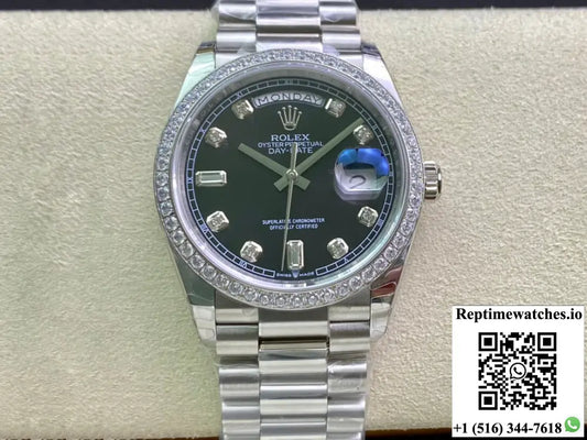 Rolex Day Date 118346 36MM EW Factory Diamond-set Bezel - Watches
