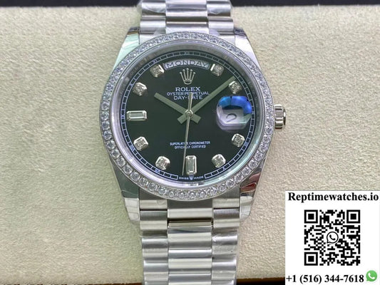 Rolex Day Date 118346 36Mm Ew Factory Diamond-Set Bezel-Rep Time Watches