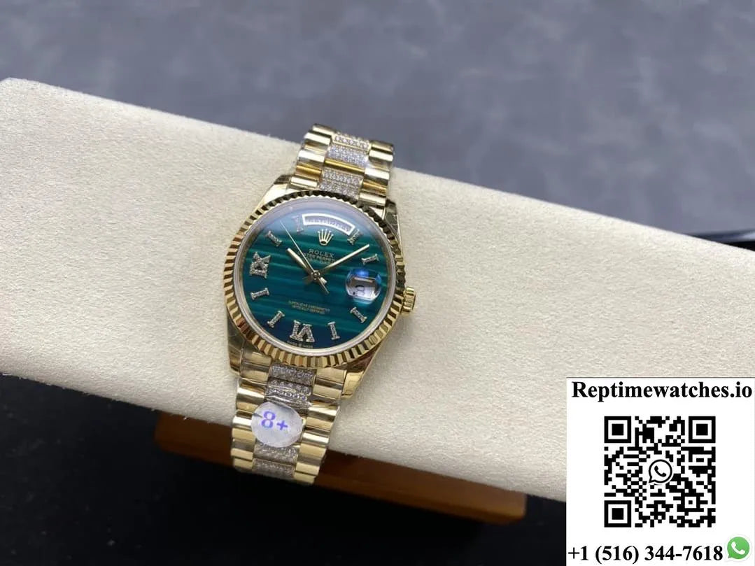 Rolex Day-Date 128238-0048 8+ Factory Malachite Dial-Rep Time Watches