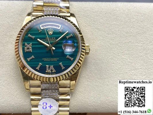 Rolex Day-Date 128238-0048 8+ Factory Malachite Dial