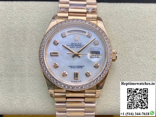Rolex Day Date 128238 EW Factory V2 Mother-Of-Pearl Dial - Watches
