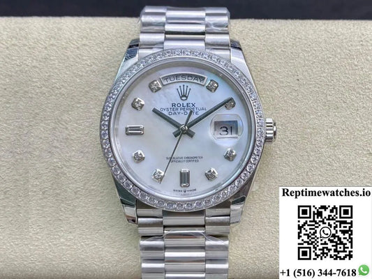 Rolex Day Date 128396Tbr-0005 Ew Factory Diamond-Set Bezel-Rep Time Watches