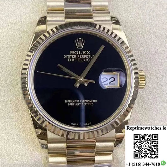 Rolex Day Date 18038 Gm Factory Black Dial-Rep Time Watches