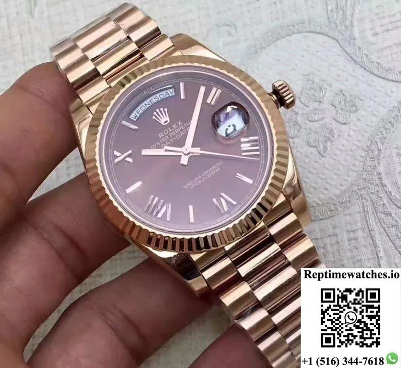 Rolex Day Date 228235 2018 40Mm Ew Factory Purple Dial-Rep Time Watches