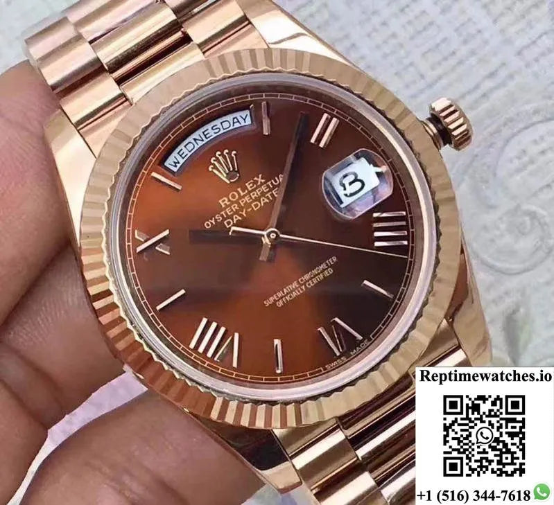 Rolex Day Date 228235 2018 40Mm Ew Factory Purple Dial-Rep Time Watches