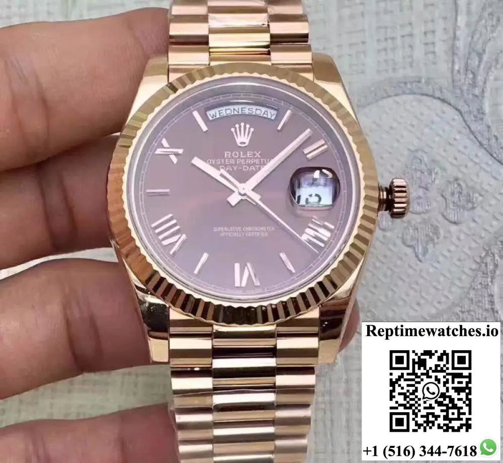 Rolex Day Date 228235 2018 40mm EW Factory Purple Dial - Watches