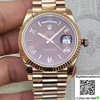 Rolex Day Date 228235 2018 40Mm Ew Factory Purple Dial-Rep Time Watches