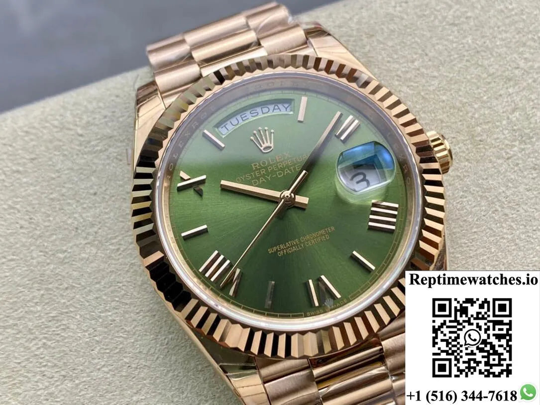 Rolex Day Date 228235 40Mm Ew Factory Green Dial-Rep Time Watches