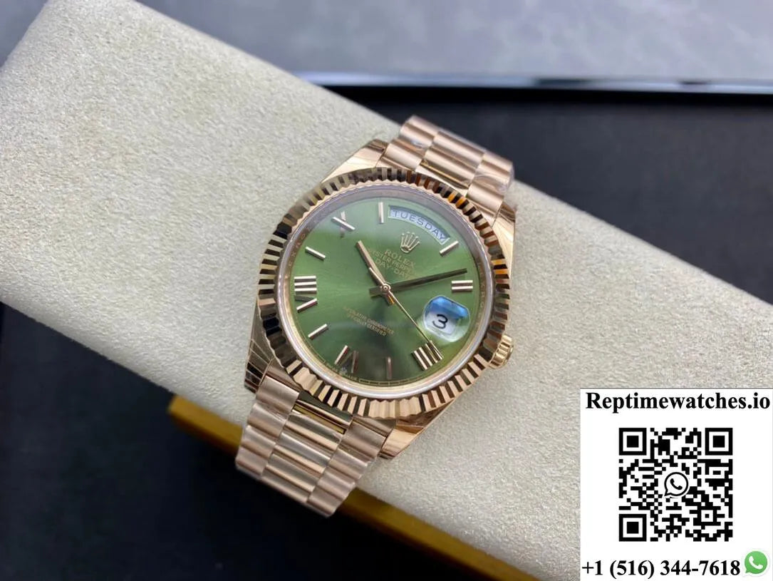 Rolex Day Date 228235 40Mm Ew Factory Green Dial-Rep Time Watches