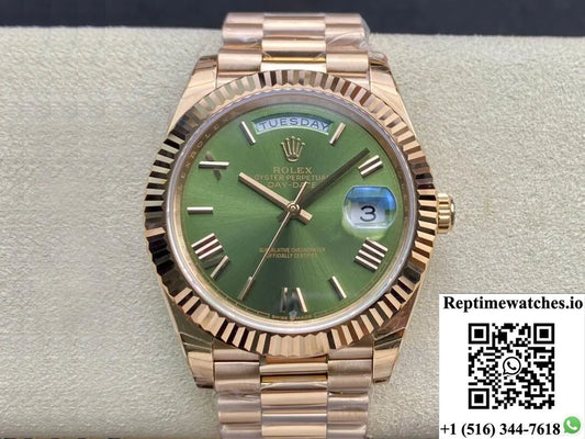 Rolex Day Date 228235 40Mm Ew Factory Green Dial-Rep Time Watches