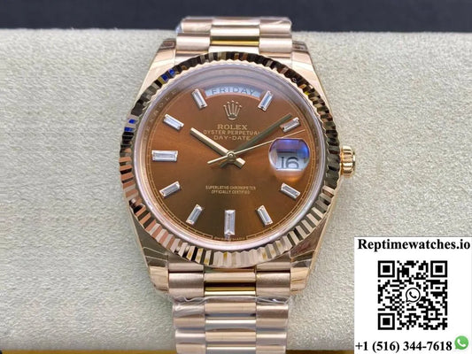 Rolex Day Date 228235 Ew Factory V2 Rose Gold-Rep Time Watches