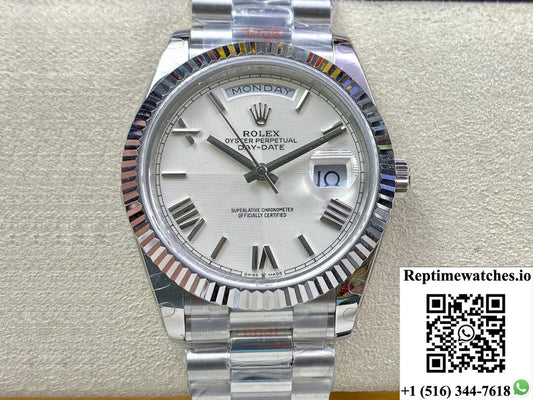 Rolex Day Date 228239-83419 Ew Factory Silver Dial-Rep Time Watches