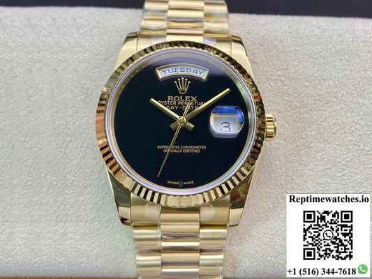 Rolex Day Date 36MM BP Factory Double Calendar Black Dial - Watches
