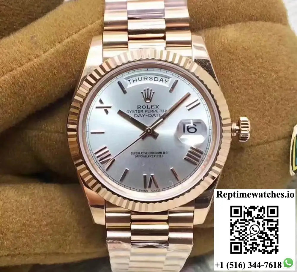 Rolex Day-Date 40 228235 Rose Gold 40MM EW Factory Sundust Dial - Watches
