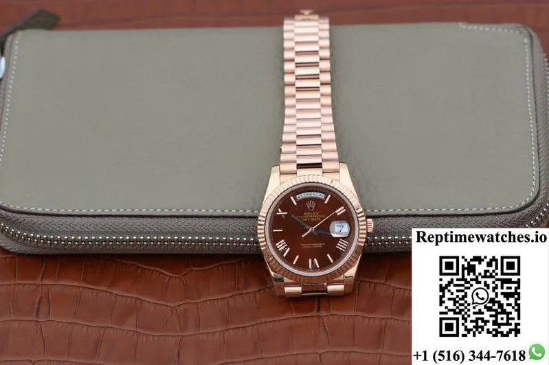 Rolex Day Date 40Mm 228235 Ew Factory Brown Dial-Rep Time Watches