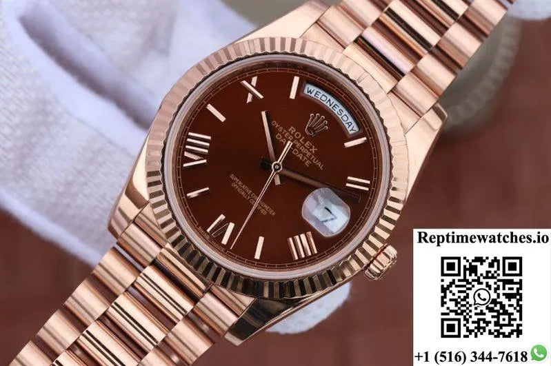 Rolex Day Date 40Mm 228235 Ew Factory Brown Dial-Rep Time Watches