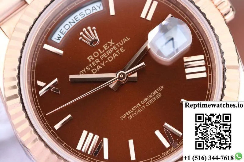Rolex Day Date 40Mm 228235 Ew Factory Brown Dial-Rep Time Watches