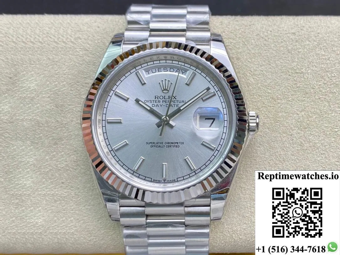 Rolex Day Date 40Mm Ew Factory Stainless Steel-Rep Time Watches