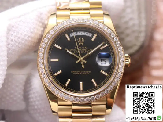 Rolex Day Date 40MM EW Factory Yellow Gold Diamond - Watches