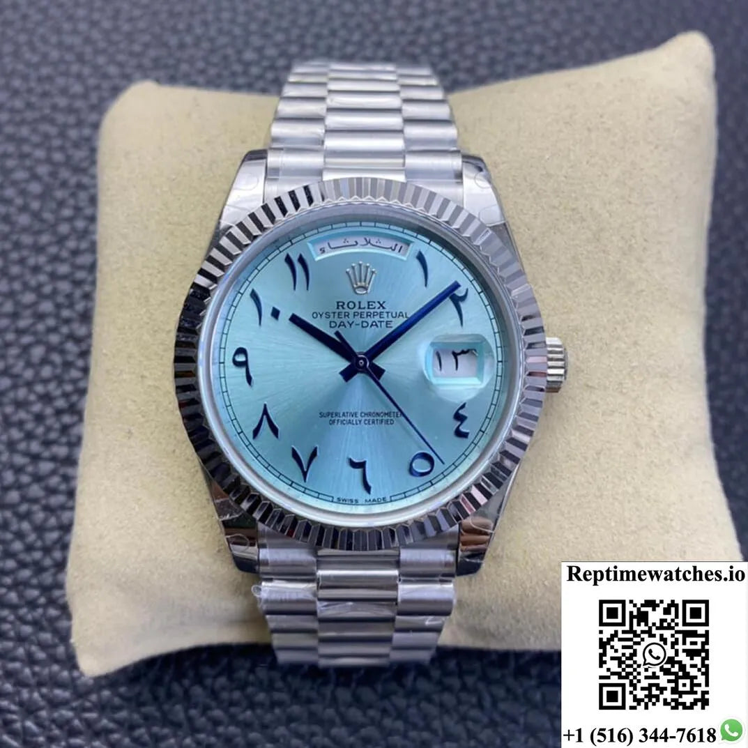 Rolex Day Date Bp Factory Middle East Customization Ice Blue Dial-Rep Time Watches