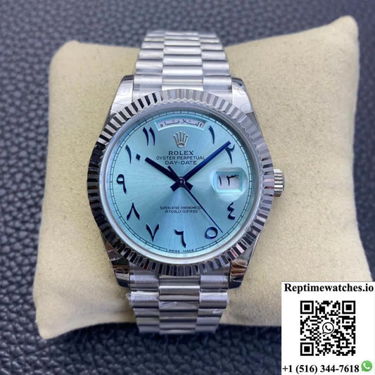 Rolex Day Date Bp Factory Middle East Customization Ice Blue Dial-Rep Time Watches
