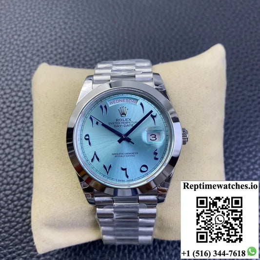 Rolex Day Date BP Factory Middle East Customization Stainless Steel Ice Blue Dial - Watches