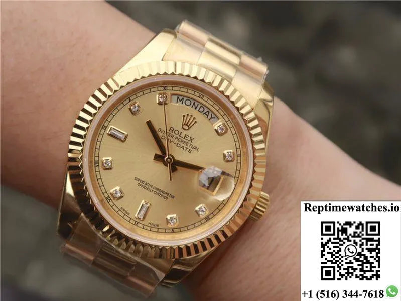 Rolex Day-Date Ii 218238 40Mm Ew Factory 18K Yellow Gold Dial-Rep Time Watches