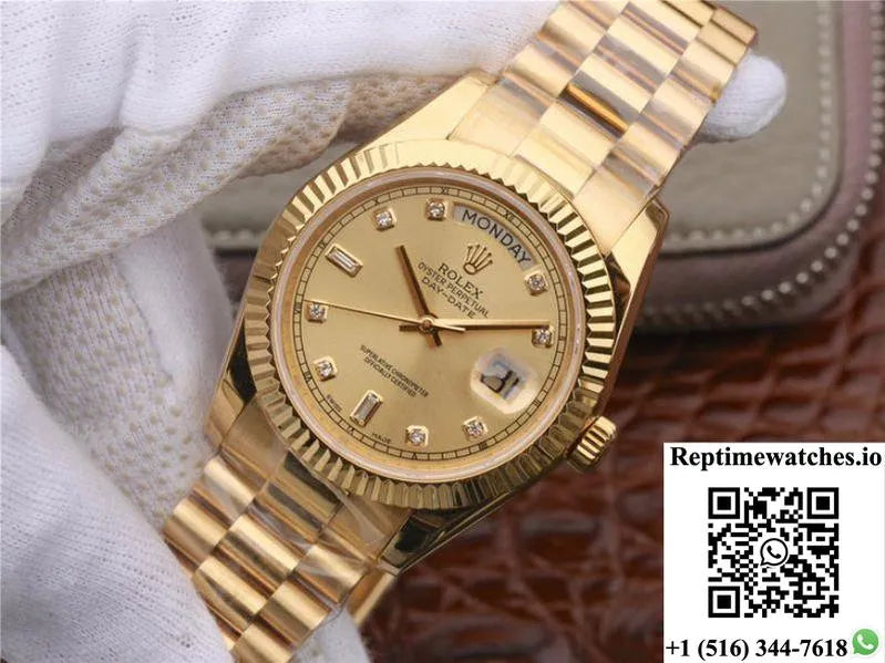 Rolex Day-Date Ii 218238 40Mm Ew Factory 18K Yellow Gold Dial-Rep Time Watches
