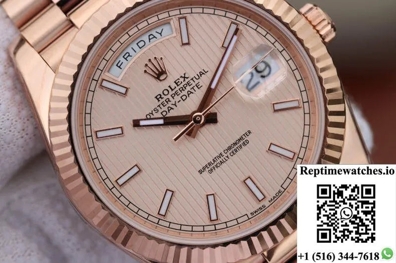 Rolex Day Date Ii 228235 40Mm Ew Factory Rosegold Dial-Rep Time Watches