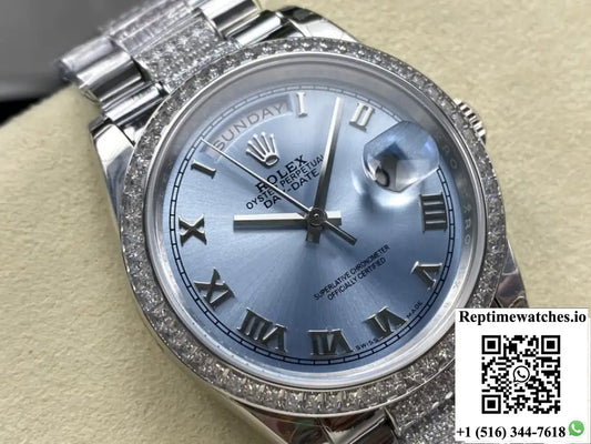 Rolex Day-Date M118346-0044 8+ Factory Blue Dial Product Photo 1