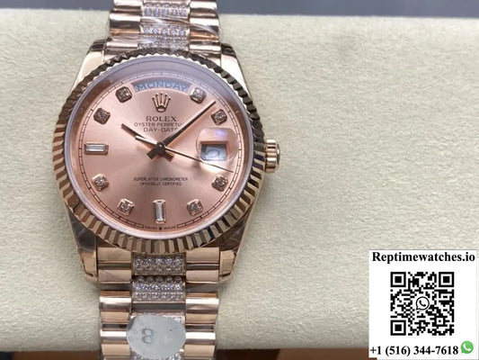 Rolex Day-Date M128235-0019 8+ factory rose gold color case