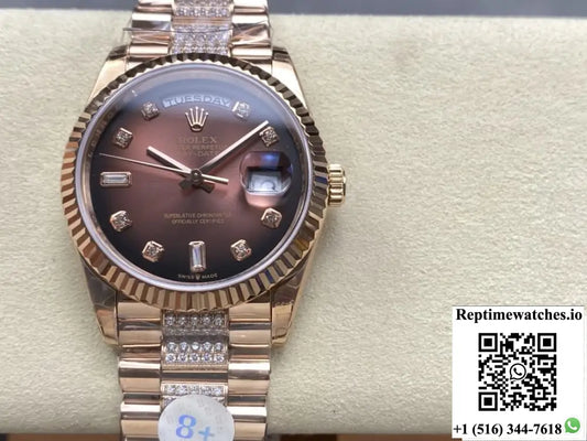 Rolex Day-Date M128235-0038 8+ Factory Diamond Hour Markers