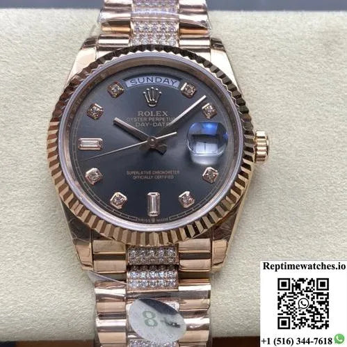 Rolex Day-Date M128235-0051 8+ Factory Diamond Dial-Rep Time Watches