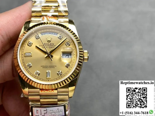 Rolex Day-Date m128238-0008 QF Factory Champagne Gold Case