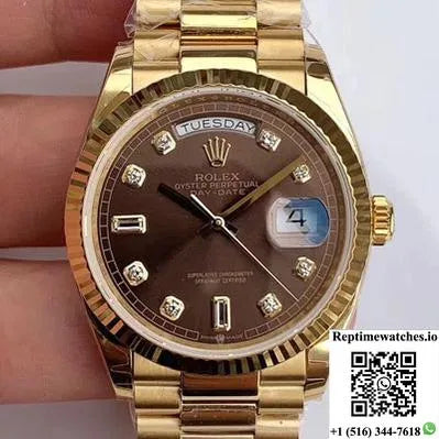 Rolex Day-Date M128238-0022 Yellow Gold Ew Factory Gray Dial-Rep Time Watches