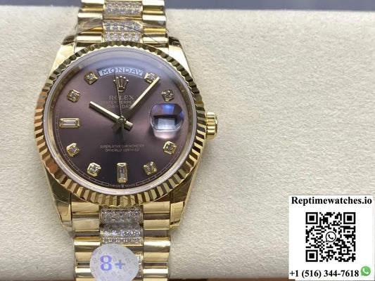 Rolex Day-Date M128238-0024 8+ factory gold color strap
