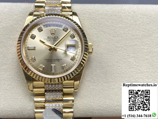 Rolex Day-Date M128238-0026 8+ Factory Diamond Hour Markers