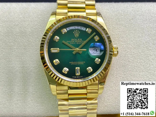 Rolex Day-Date M128238-0069 Yellow Gold EW Factory Gradual Green Dial AI Factory