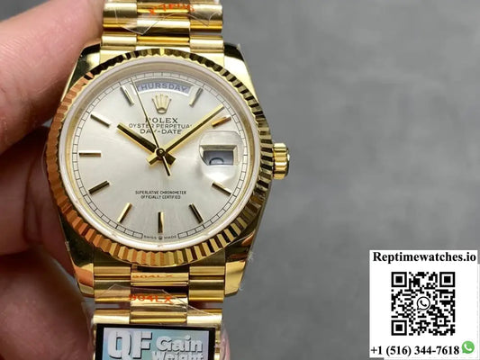 Rolex Day-Date m128238-0081 QF Factory Champagne Gold Bezel