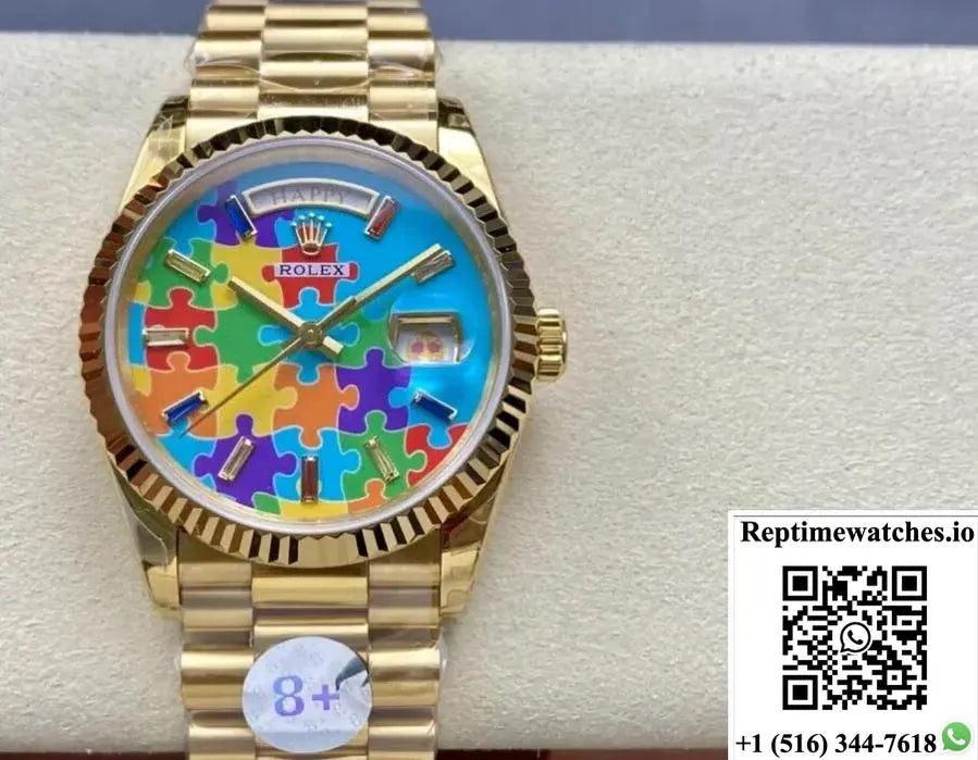 Rolex Day-Date M128238-0106 8+Factory Gold Case-Rep Time Watches