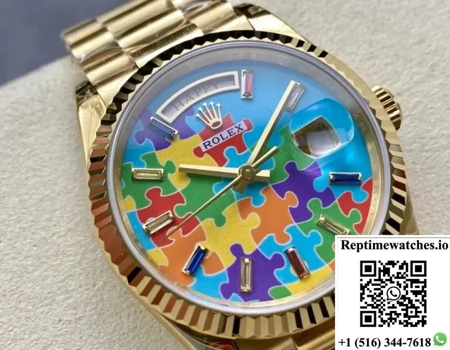 Rolex Day-Date M128238-0106 8+Factory Gold Case-Rep Time Watches