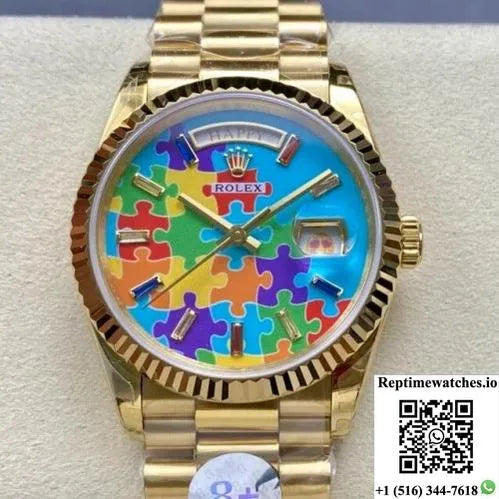 Rolex Day-Date M128238-0106 8+Factory Gold Case-Rep Time Watches