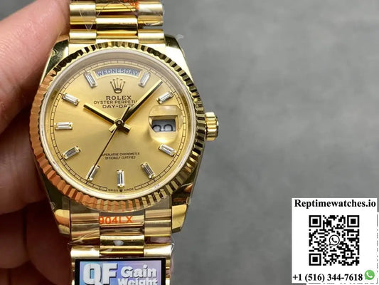 Rolex Day-Date m128238-0132 QF Factory Champagne Gold Dial