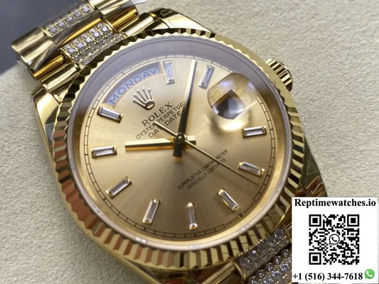 Rolex Day-Date M128238-0133 8+ Factory Diamond Hour Markers Product Photo 1