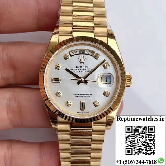 Rolex Day-Date M128238 EW Factory White Dial Diamond Time Scale AI Factory